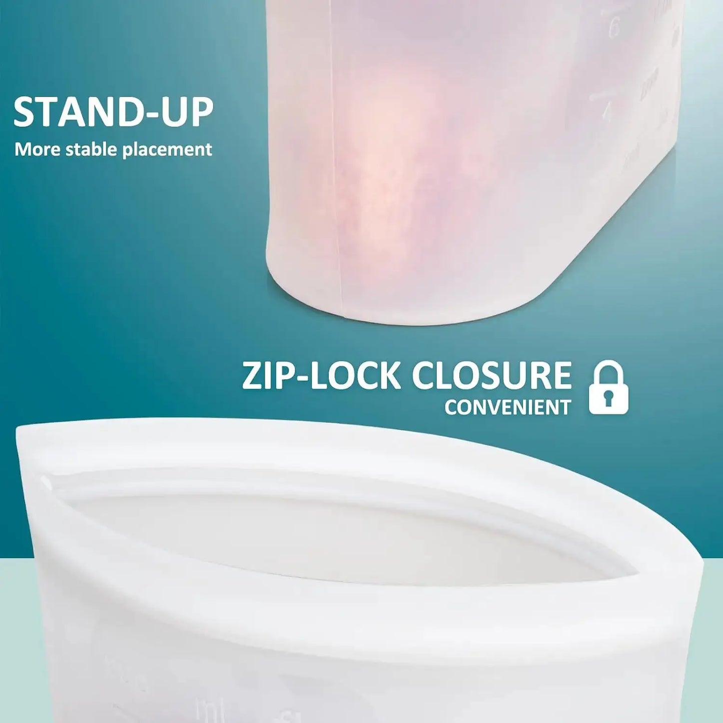 Silicone Food Storage Bags | 0.8 Gal | Microwave Freezer Oven Safe | 4 Pack XL