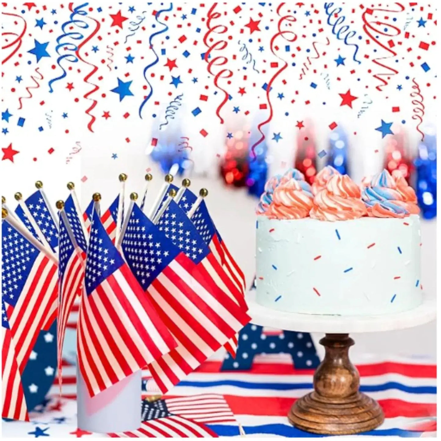 50pcs/20pcs American USA Flags on Sticks for 4th July Decorations, America Small Flags for Memorial Day Independence Day Decor from PriceLows™