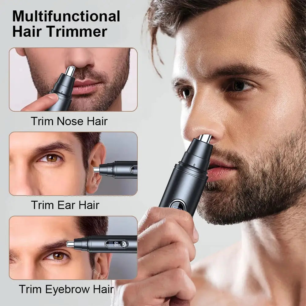 Nose Hair Trimmer for Men Rechargeable Mini Pocket Nose Ear Eyebrow Trimmer 360 Rotating Painless Nose Hair Remover for Men's from PriceLows™