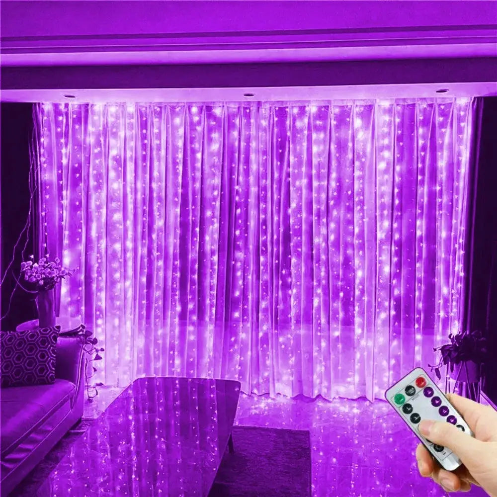 USB Plug 8 Modes LED Wedding Garland Curtain Fairy Light Curtain Lights for Home Valentine's Day Ramadan EID Mubarak Decoration from PriceLows™