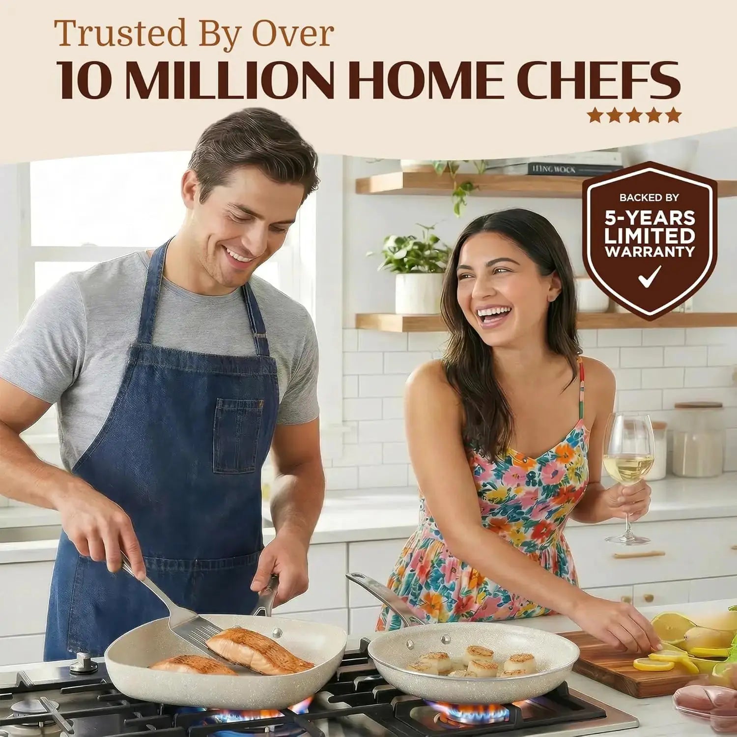 20 Pc Ceramic Nonstick Cookware Set, Complete Pots and Pans with Bakeware, Utensils & Steamer, Oven & Dishwasher Safe, PFOA PFOS Free from PriceLows™