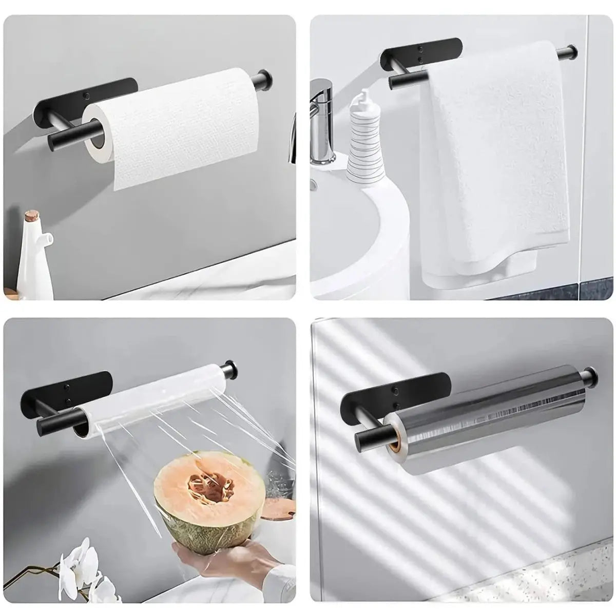 33cm Paper Towel Holders For Kitchen,AdhesiveToilet Paper Holder,Tissue Dispenser,Cabinet Storage Organizer,Towel Rack For Home from PriceLows™