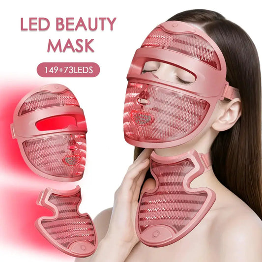 7 Colors Photon Face And Neck LED Mask 3D Facial Beauty Mask Red Light Therapy Skin Care Repair Skin Brightening Wireless Use from PriceLows™