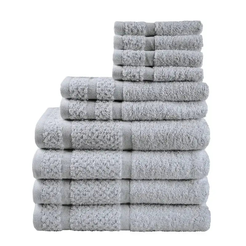 10 Piece Towel Set with Upgraded Softness & Durability, Grey from PriceLows™