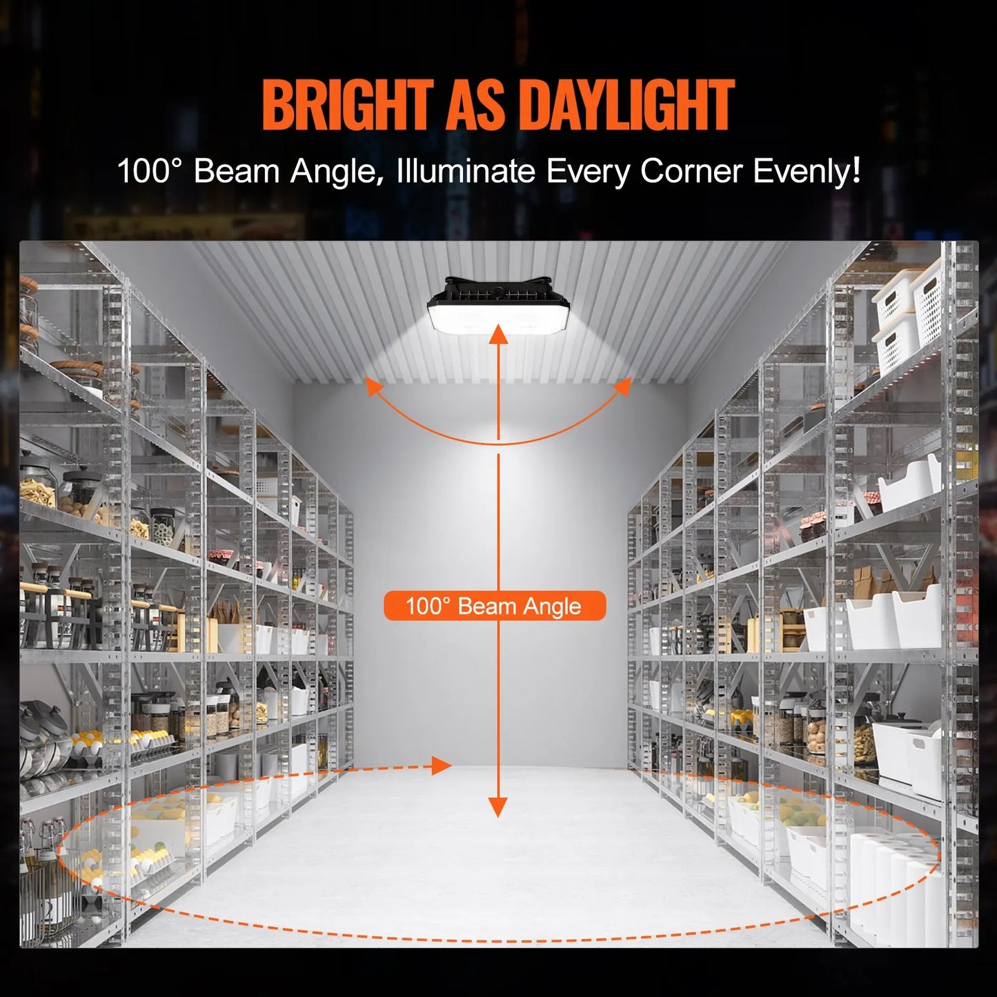4 Pack LED Canopy Lights, 80W, 8800LM 5000K Daylight Commercial Industrial Outdoor Canopy Lights, 10.08"x10.08" Surface Mount from PriceLows™