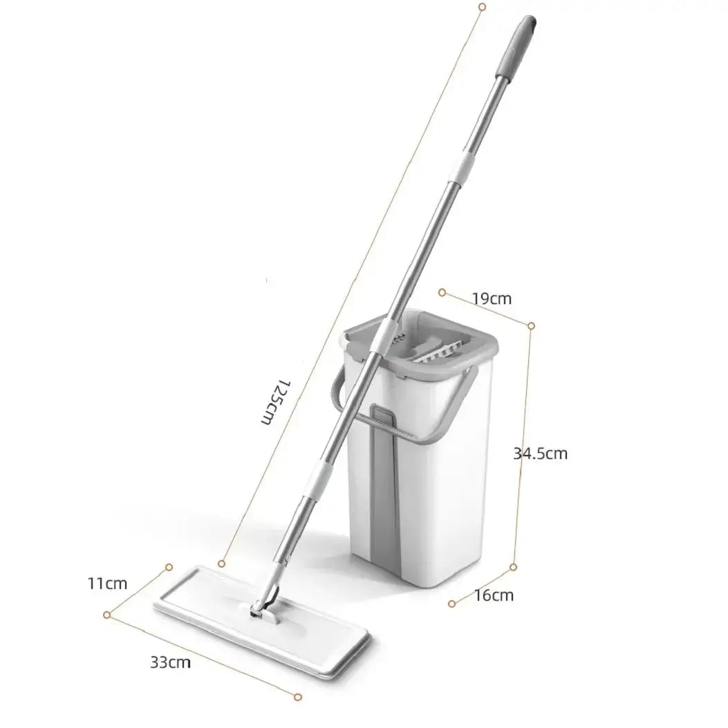 Mop with Bucket Set Wet Dry Magic Cleaning Tool for Home Floors Kitchen Bathroom Hardwood Laminate Tiles Easy Rinse Self-Wring from PriceLows™