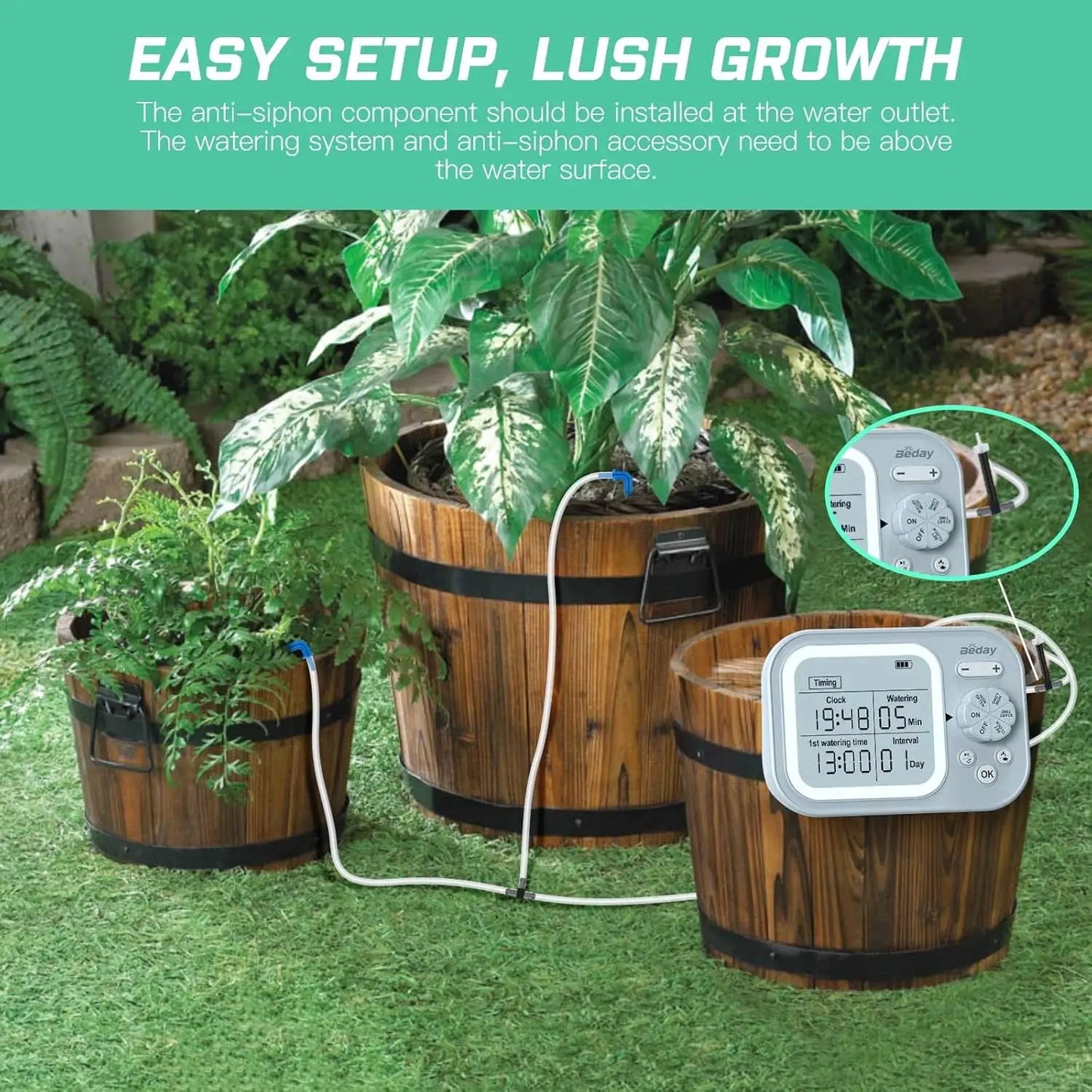 Automatic Plant Waterer Indoor Self Watering System for 15 Potted Plants, Auto Drip Irrigation Kit Programmable Water Timer with from PriceLows™