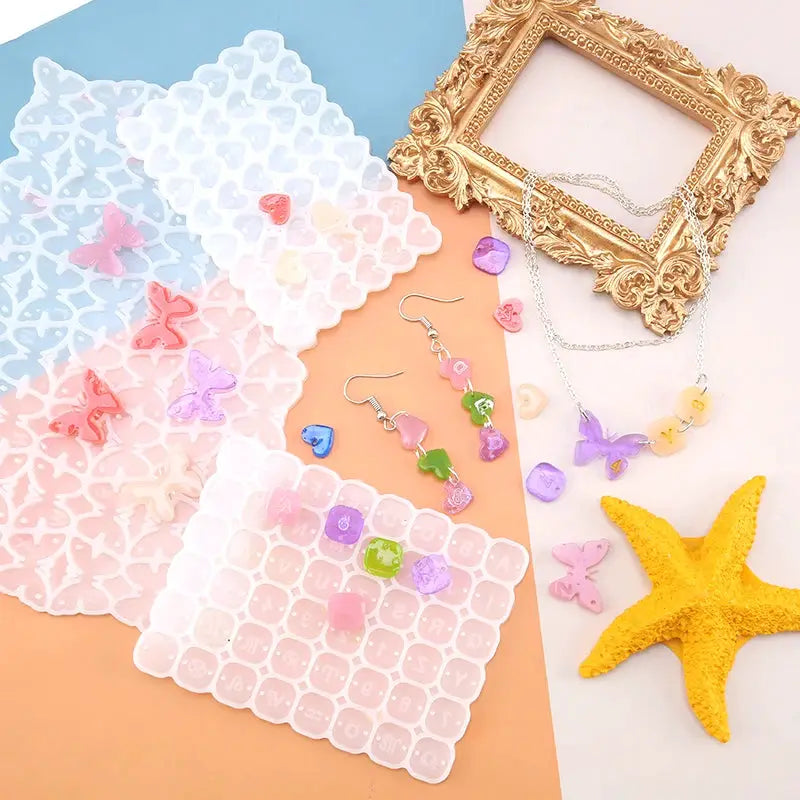 Square Heart Silicone Resin Mold For Diy Charms