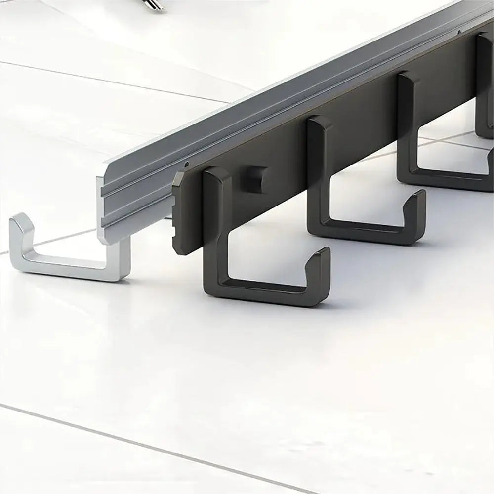 Kitchen space aluminum punch-free hooks are easy to install kitchen utensils storage hooks bathroom bathrobe towel hangers from PriceLows™