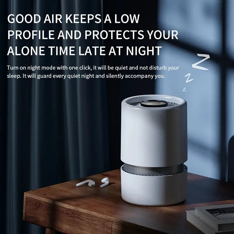 Mini Desktop Air Purifier | HEPA Carbon Filter | Aromatherapy Function | Blue Light