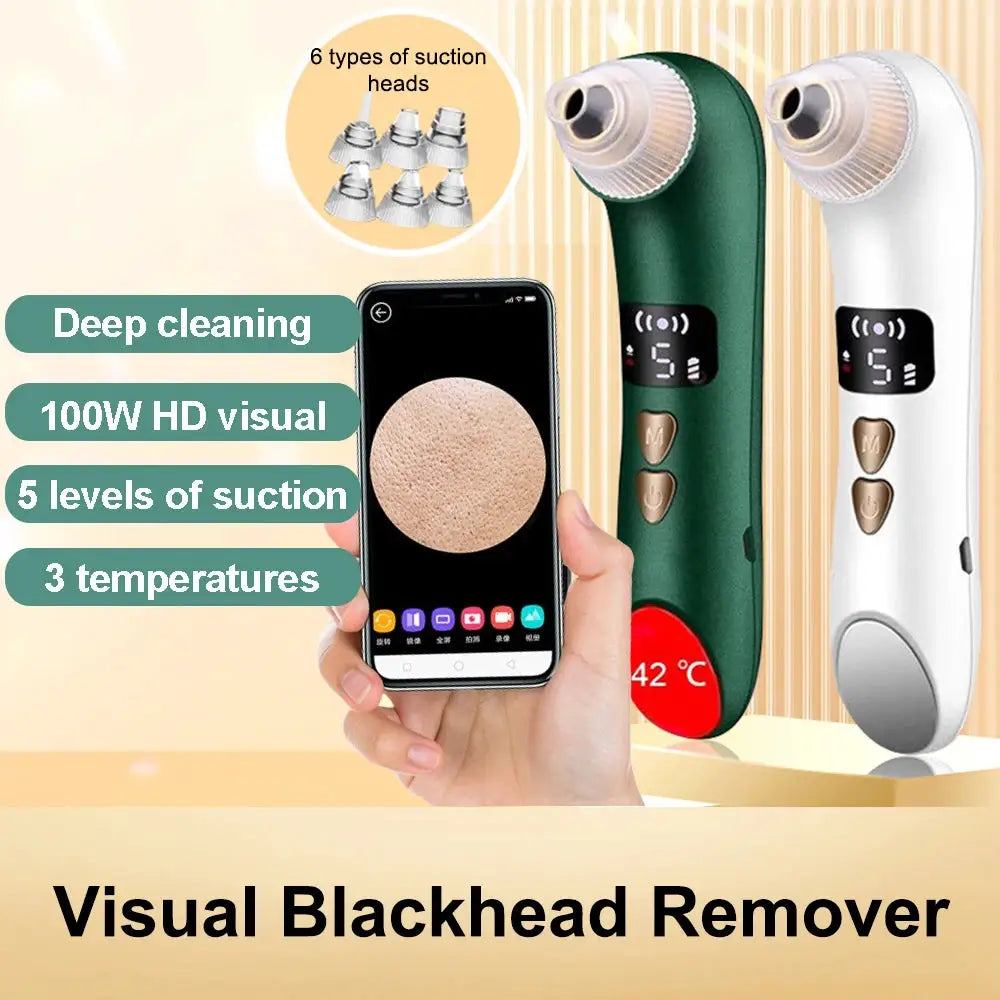 Visual Blackhead Remover Facial Deep Clean Machine Blackheads and Acne Remover Heated Face Extractor Electric Blackhead Sucker from PriceLows™