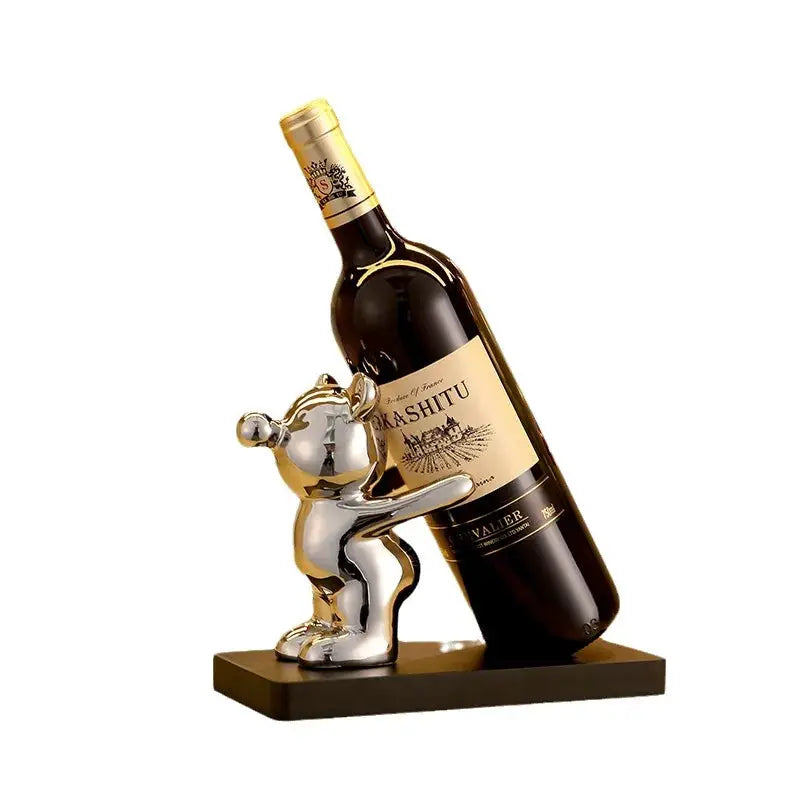 Ceramic Teddy Bear Red Wine Rack Statue Luxurious High-end Living Room Home Decor Dining Area TV Cabinet Wine Cabinet Decoration from PriceLows™