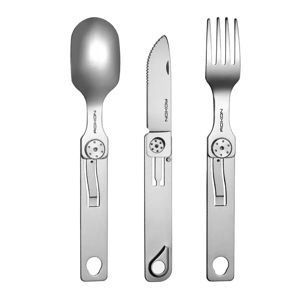 ROXON 3 IN 1 Camping Cutlery Set Knife Fork Spoon Stainless Steel Portable and Detachable from PriceLows™