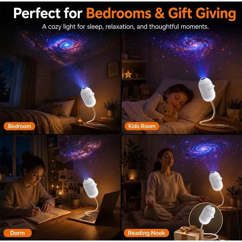 Starry Sky Projector Night Light | Usb Powered | 360 Degree Rotation