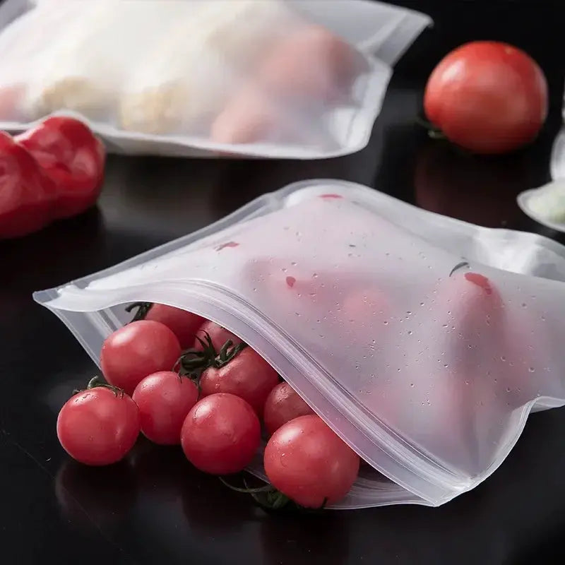 Reusable Food Storage Bags | Leakproof | Food Grade EVA | Stand Up Zip