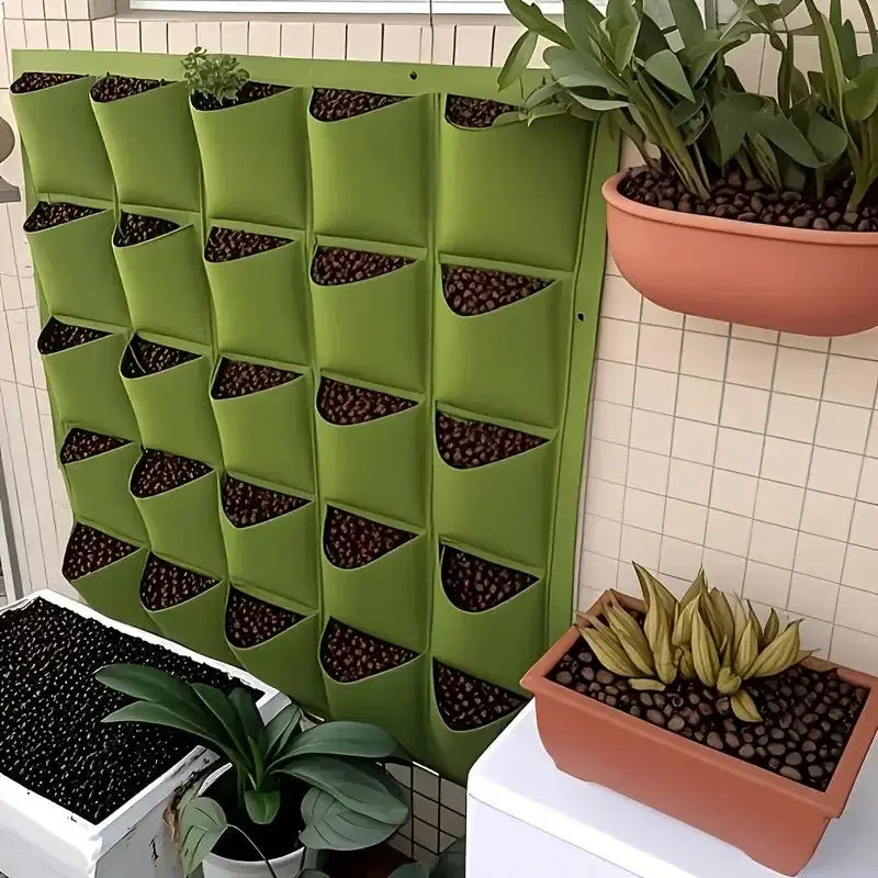 18-Pocket Vertical Garden Planter, Wall-Mounted Bag for Balcony/Patio. Grow herbs & vegetables indoors/outdoors. Space-saving. from PriceLows™