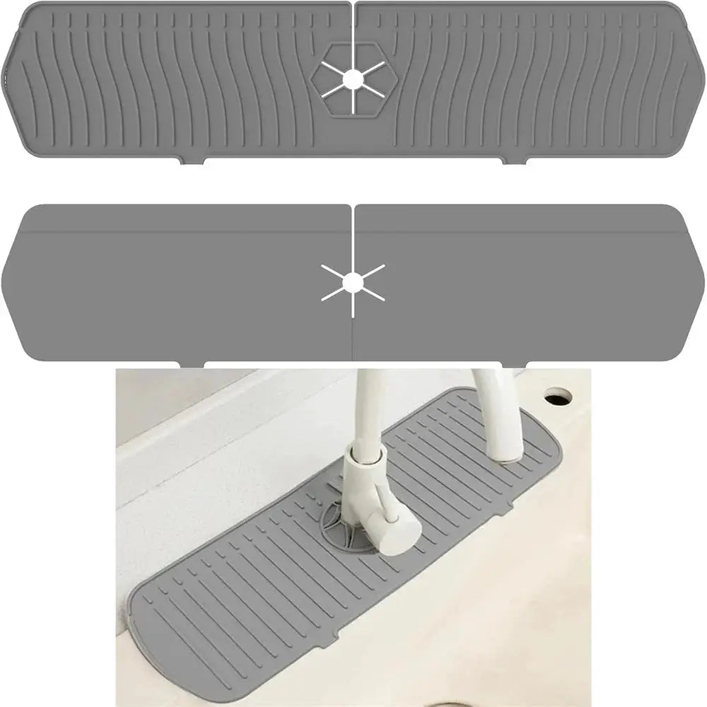 Silicone Drain Mat | Sink Splash Pad Behind Faucet | Countertop Shield