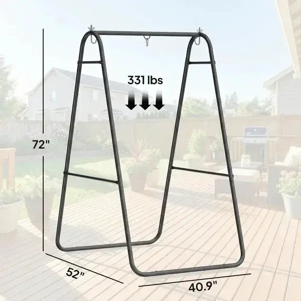 Hammock Chair Stand Only Heavy Duty Solid Steel A-Frame for Hanging Hammock, Egg Chair, Max Load 330 LBS, Black from PriceLows™