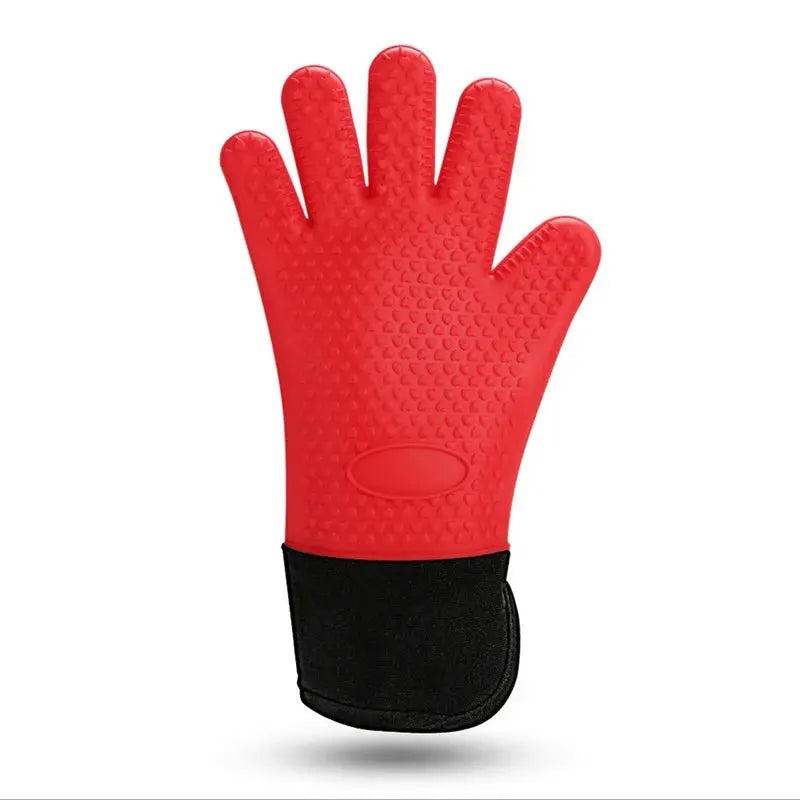 Silicone Heat Resistant Gloves | Non-Slip Grip | Oven Grill Mitts | 1-2 Pcs
