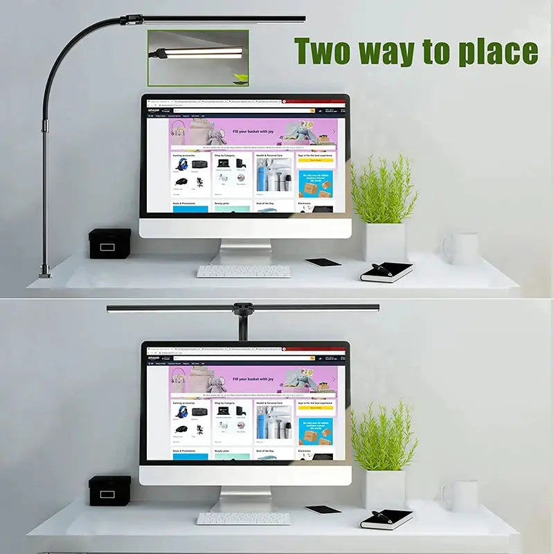 LAOPAO Double Head LED Desk Lamp EU/US Architect Desk Lamps Office 24W Brightest 5Color Modes and 5 Dimmable Eye Protection lamp from PriceLows™