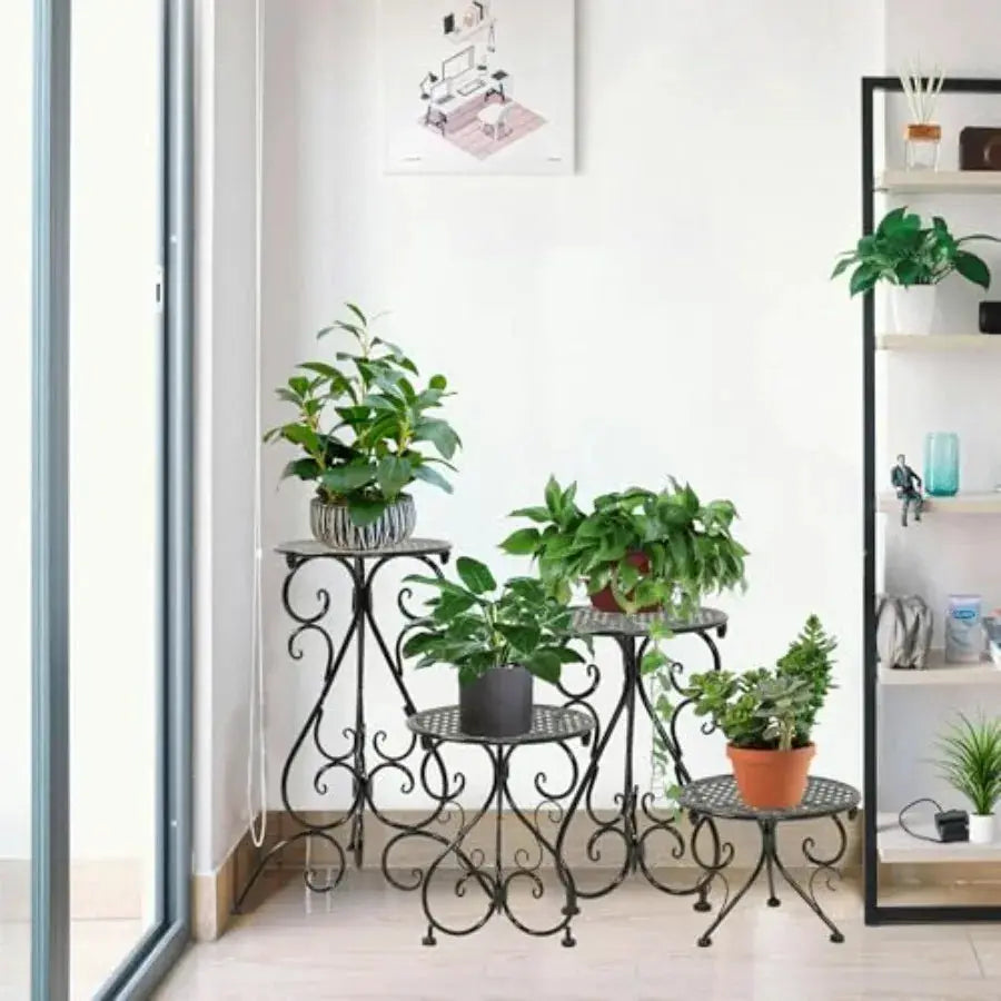 4-Pack Metal Plant Stand for Indoor Outdoor Heavy Duty Flower Pot Stands for Multiple Plants Rustproof Iron Planter Holder Disp from PriceLows™