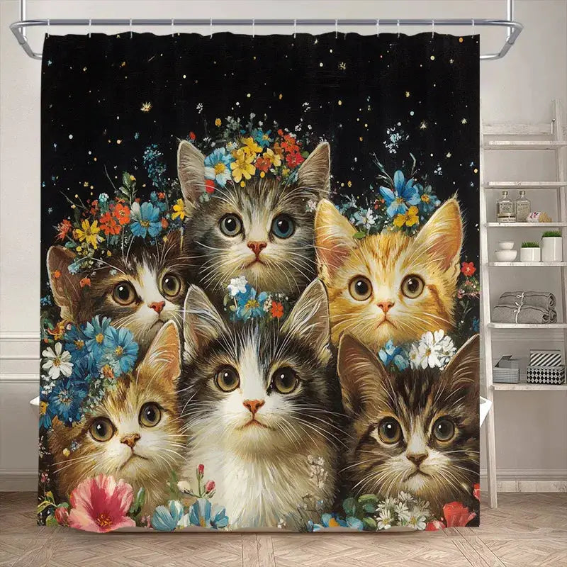 Funny Bathing Dogs Shower Curtain Bathtub Wash Your Paws Cute Pet Cartoon Animals Bath Curtains Fabric Bathroom Decor with Hooks from PriceLows™