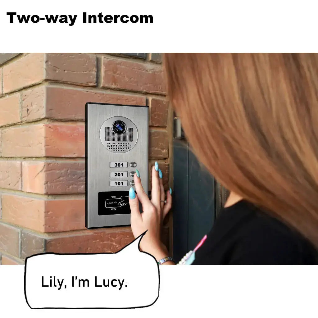 Video Intercom Set | 7Inch Color Display | 3Unit Wired Kit | Apartment