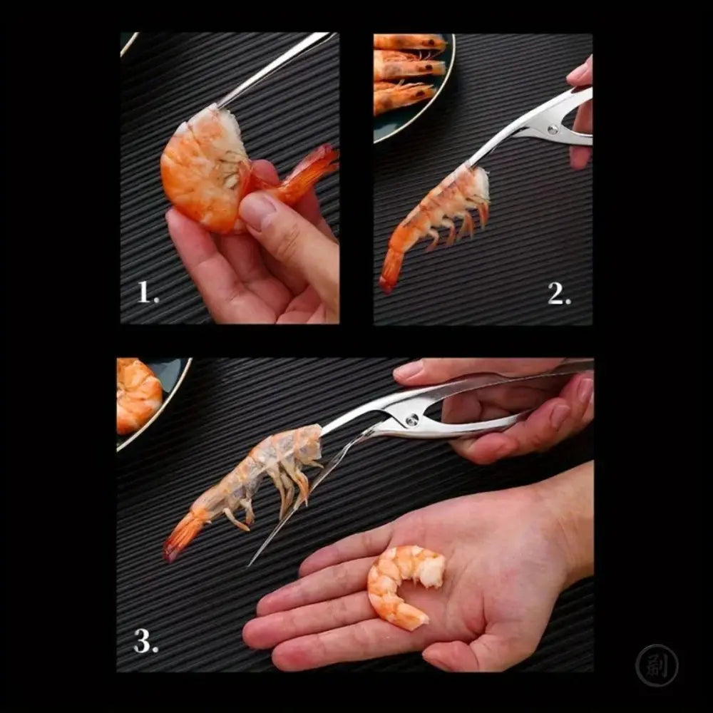 Stainless Steel Shrimp Deveined Device - Ergonomic Fishbone Design，Easy Shell Removal，Kitchen Seafood Preparation Gadget from PriceLows™