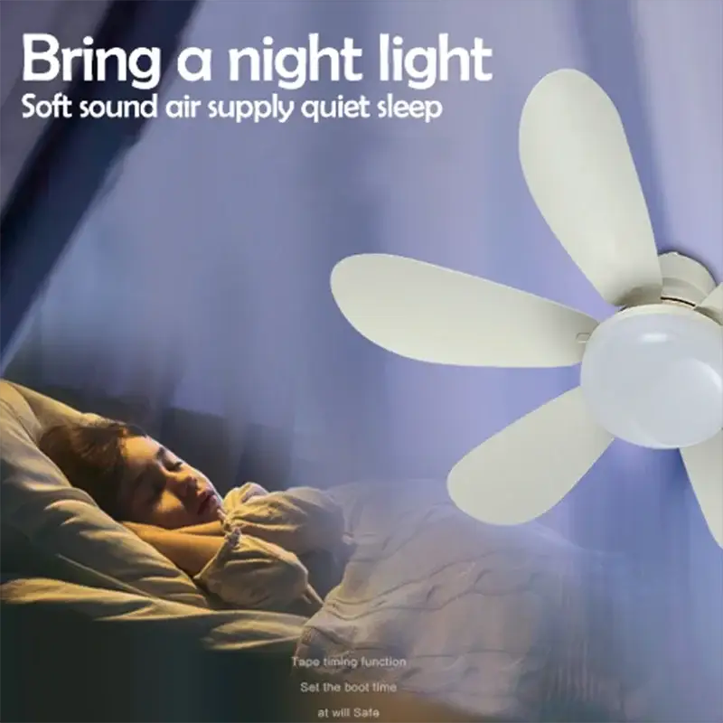 Ceiling Fan With Light | 16 Inch | Remote Control | E27 Socket Brushed Nickel