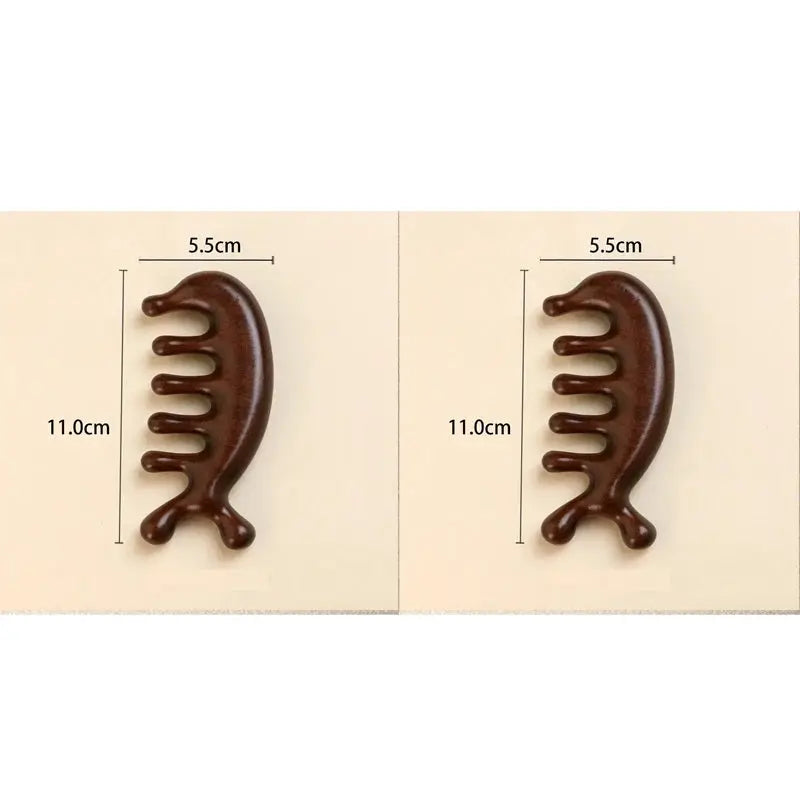 Wooden Massage Comb | Scalp Oil Massager | Compact Size