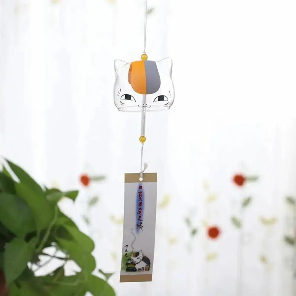 Glass Cat Pattern Wind Chime Creative Japanese Cat Pendant Home Garden Hanging Decor DIY Gift from PriceLows™