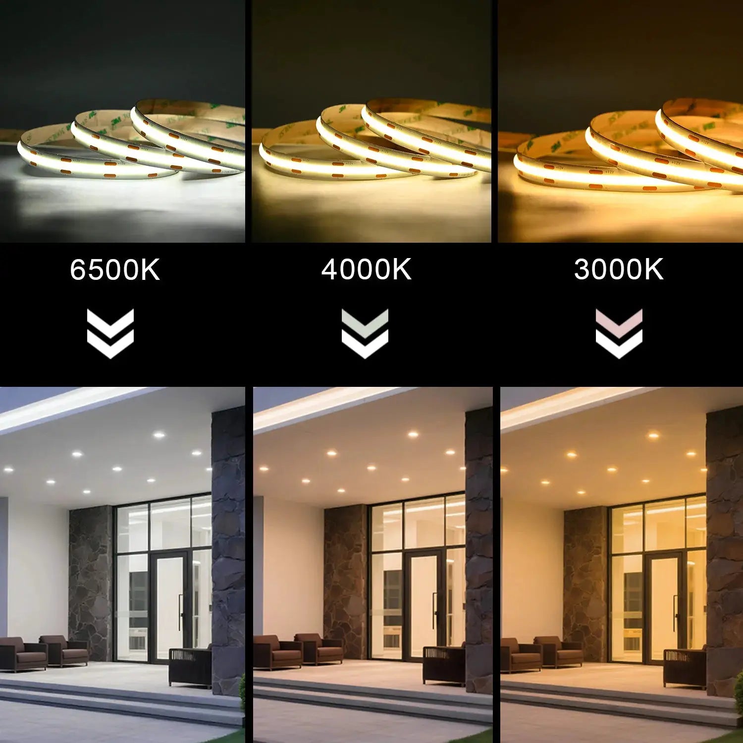 Linear Dimmable 24V 12V COB LED Strip Light 528LEDs/m High Density Flexible LED Ribbon Tape Ra90+ 3000K 4000K 6500K LED Lighting from PriceLows™