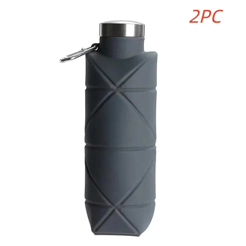 LUSQI 700ml Foldable Silicone Water Bottle Portable Outdoor Sports Collapsible Water Cup With Steel Lid Leak-Proof Lightweight from PriceLows™
