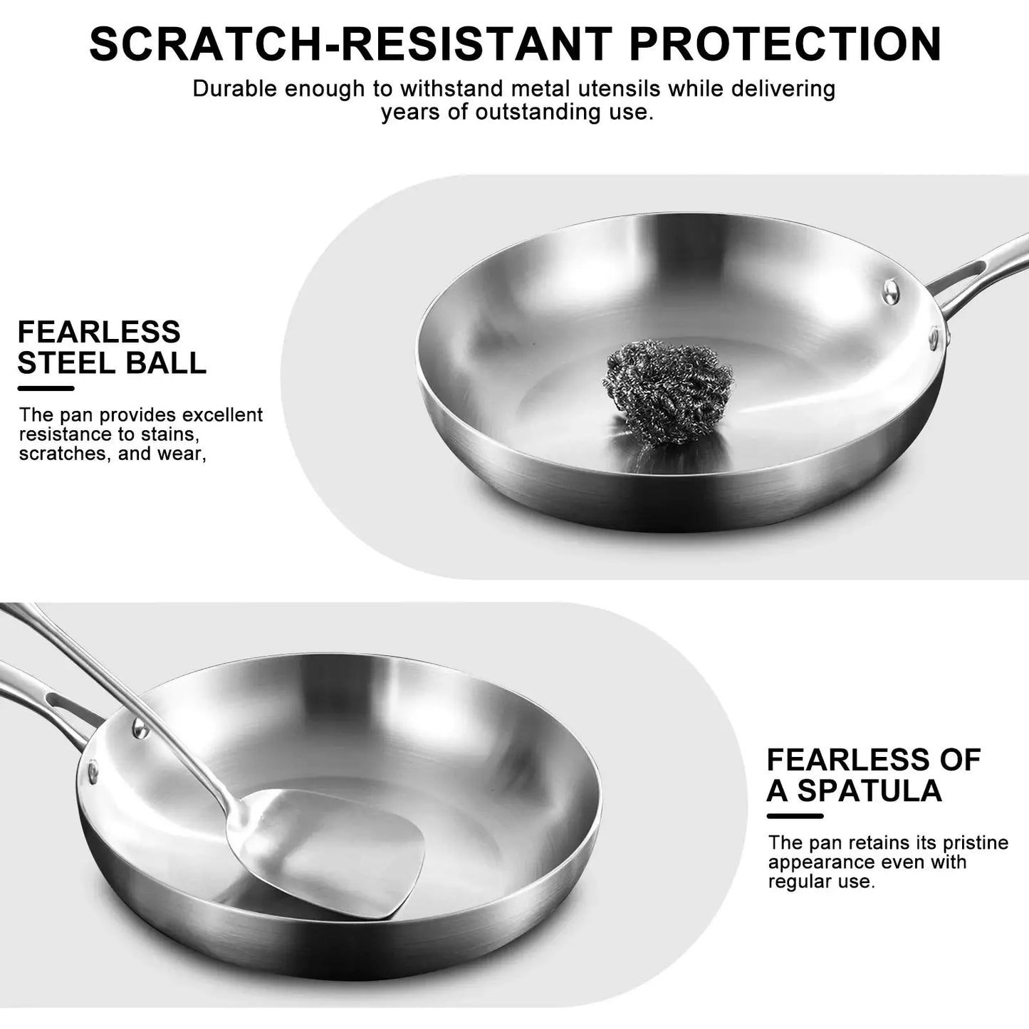 Stainless Steel Frying Pan | 304 Grade | Induction Compatible