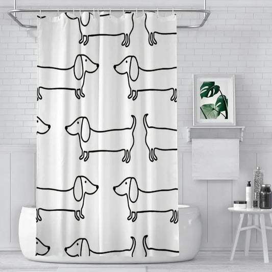 1pc Dachshund Black White Bathroom Shower Curtains Dog Waterproof Partition Curtain Designed Home Decor Accessories 180x180cm from PriceLows™