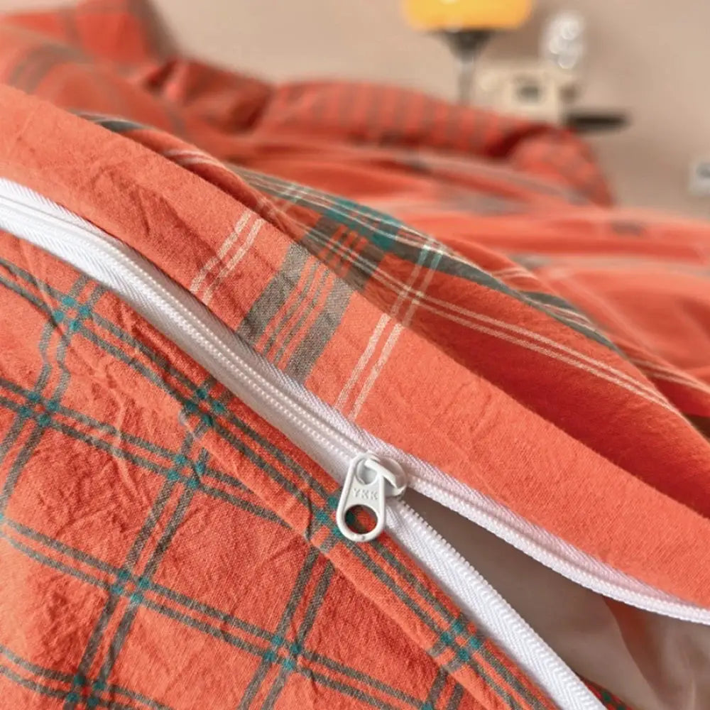 Duvet Cover | 100% Cotton | Plaid Style | 160X210 And 220X240