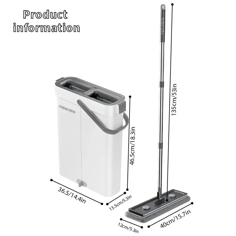 Slim Flat Mop | Self Wringing | 2 Washable Pads | 5.3 Inches