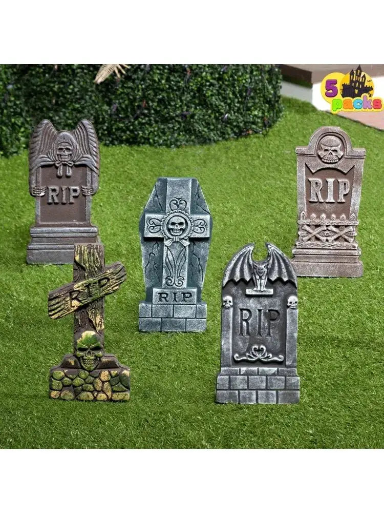 Halloween Tombstones | 17 Inch Tall | Foam Material | Set Of 5