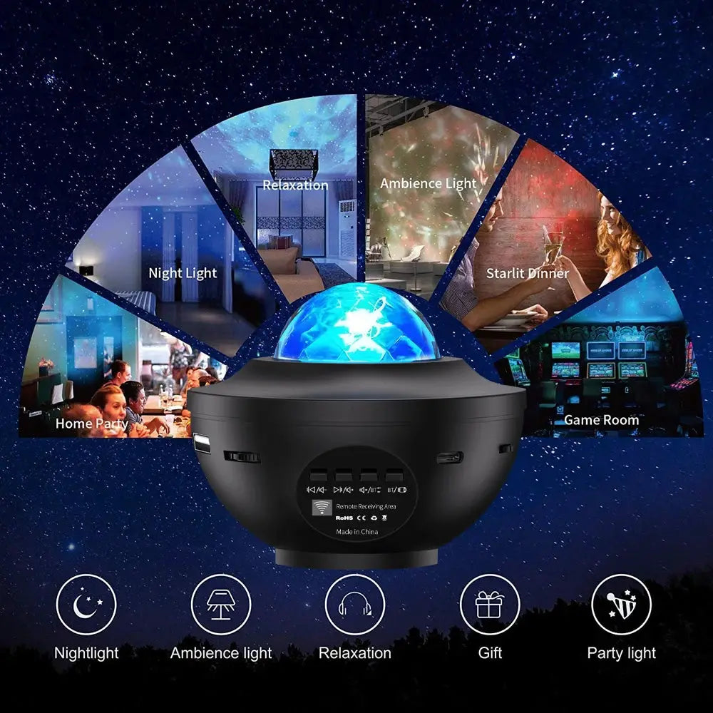 LED Night Light | Bluetooth Music Player | Starry Sky Projector | USB Powered