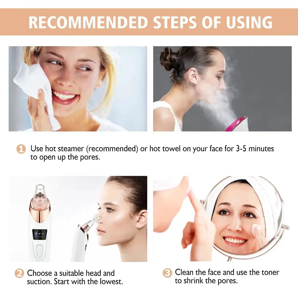 Blackhead Remover Vacuum Pore Adsorber Face Cleaner Electric Pimple Acne Black Head Removal Rechargeable Face Cleaning Tool from PriceLows™