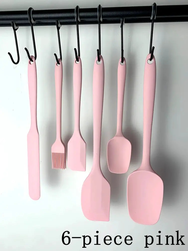 6pc Silicone Spatula set for baking-cake frosting kit with brush, non-stick scrapers & cream spreads | cute kitchen gadgets from PriceLows™