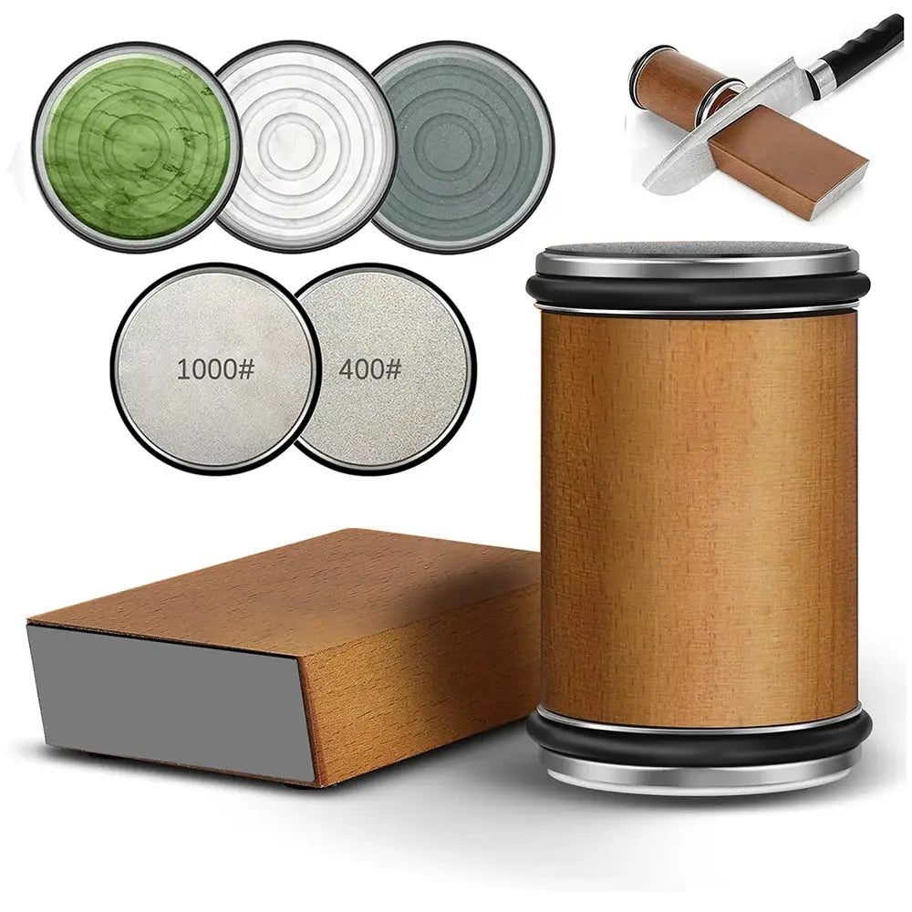 Knife Sharpener | Double Sided Diamond | 15/20 Degree Magnetic Roller