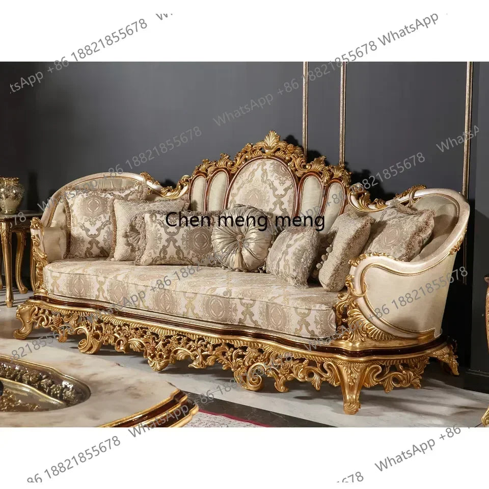 Sofa Set | Hand Carved Royal Style | Velvet Fabric | 2000-2400mm U Shaped