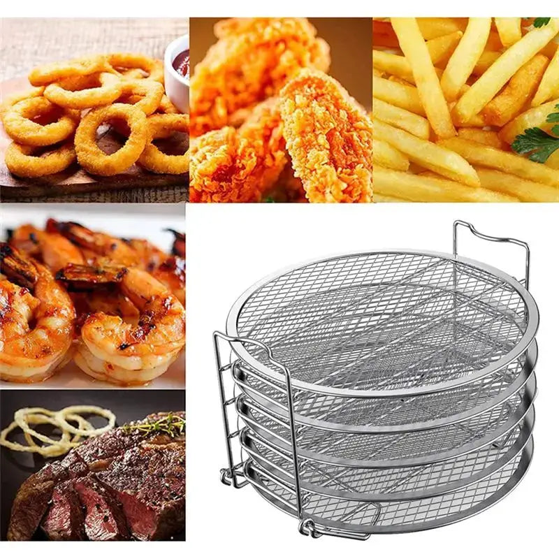 Air Fryer Rack | 5 Layer Stainless | Stackable Grid | Ninja Foodi 6.5QT 8QT