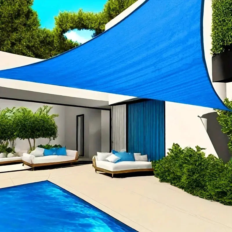 16' x 16' x 16' Sun Shade Sail Triangle Canopy, Permeable Shade Cloth Fabric Sunlight Block Patio Cover HDPE Deck Awning for Out from PriceLows™