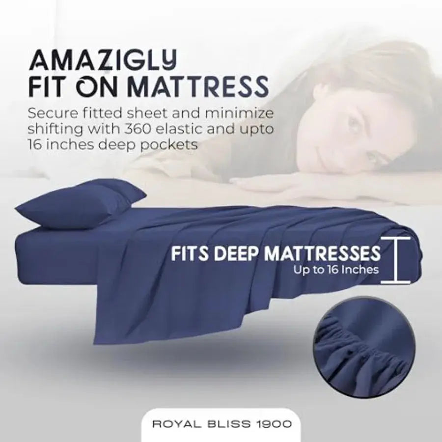 Sheets Sets for Adjustable Bed, 4 Pcs Double Brushed Deep Pockets Microfiber Sheets, 34 Inch Fitted Sheet, 1 Flat Sheet and 2 P from PriceLows™