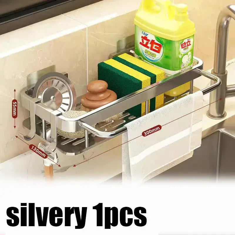 Non perforated kitchen storage rack cloth drain rack, sink dishwashing cloth sponge storage basket bathroom storage rack from PriceLows™