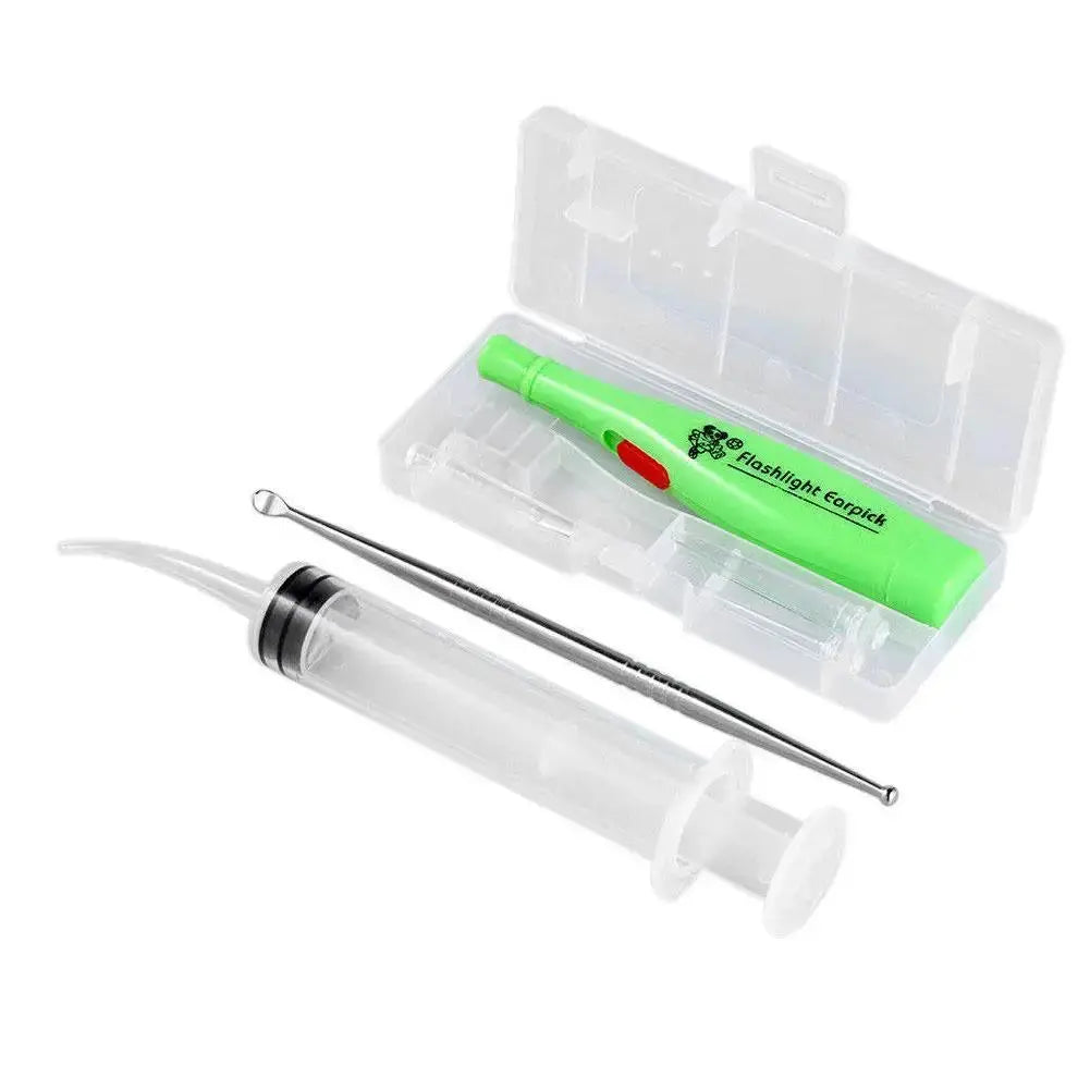 1Set LED Remover Tool Light Ear pick Steel Ear wax Cleaner Remover 3 Tips Irrigator Clean Ear Care Wax Cleaning Tools from PriceLows™