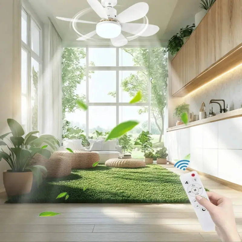 Ceiling Fan | With Light E27 Socket | Remote Control | 52cm