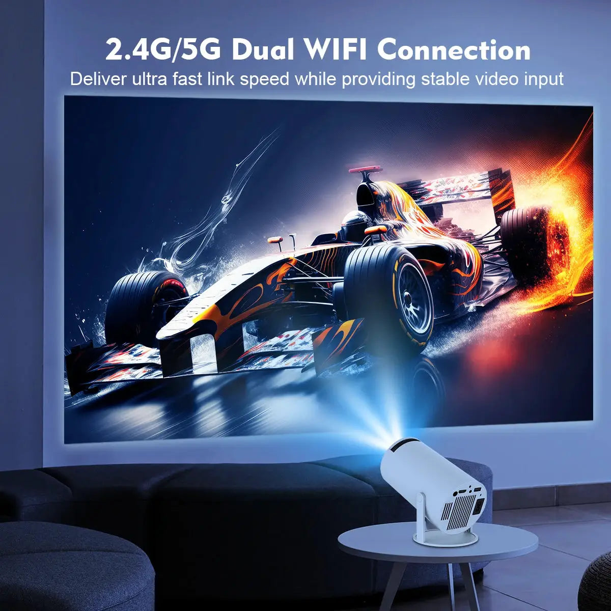 Mini Projector | Android 14 | 8K Support | BT5.4 Native 720P Portable